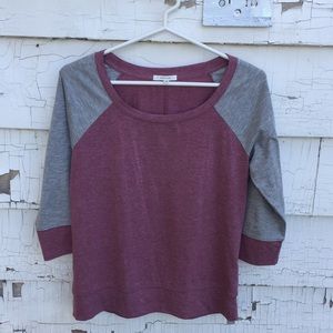 Plum and Gray Maurice’s 3/4 Sleeve Cute Shirt